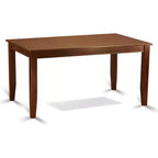Set da pranzo 5 pezzi in legno massello finitura mogano - Top con bottoni trapuntati - 4 posti a sedere