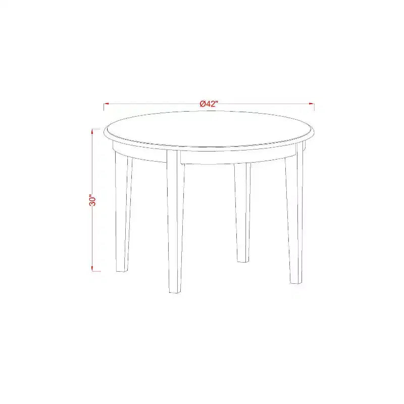Set da pranzo da 5 pezzi - Tavolo e sedie da cucina retrò - Tavolo da pranzo rotondo per 4 persone - Finitura cappuccino
