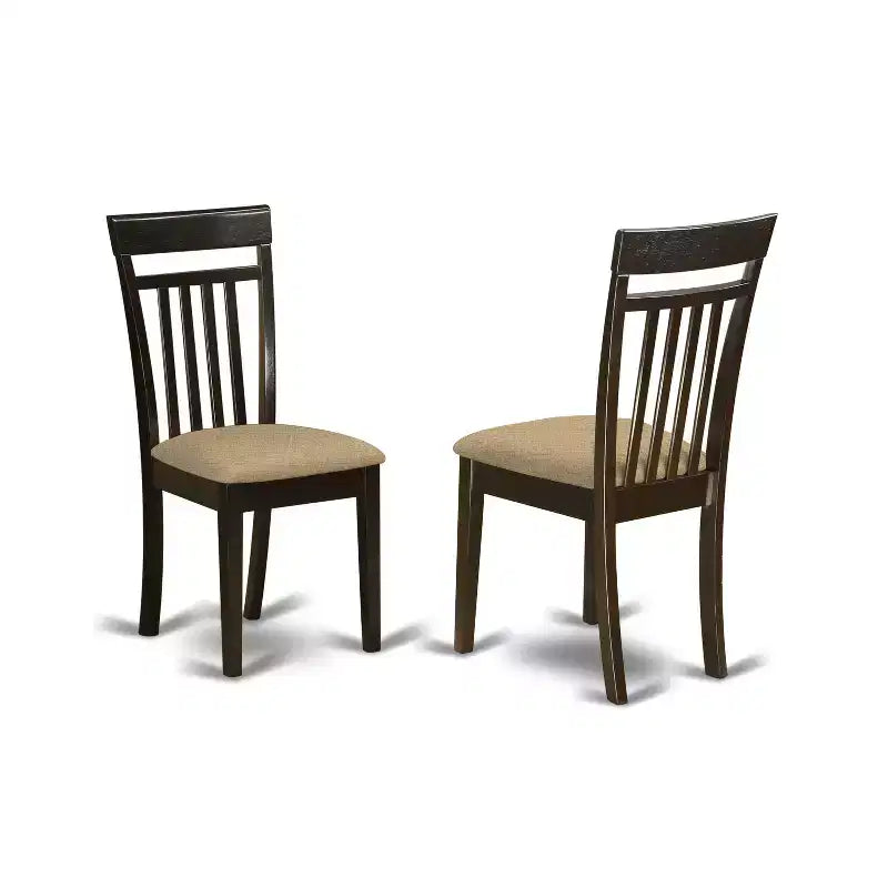 Tavolo da pranzo rettangolare HomeStock a 7 pezzi con piano in legno massello finitura cappuccino e 6 sedie