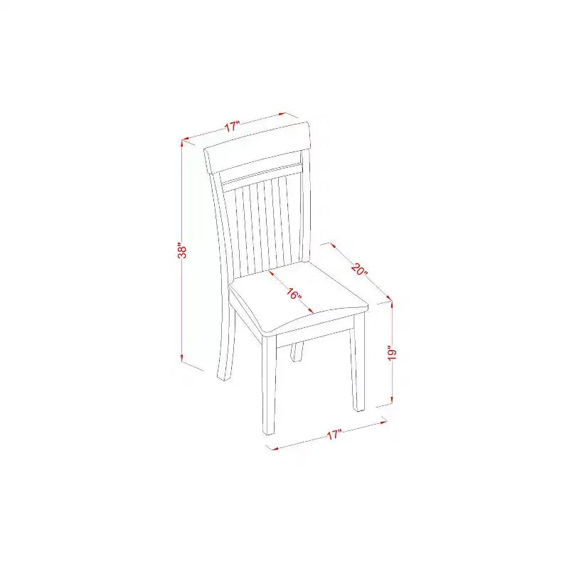 Tavolo da pranzo rettangolare HomeStock a 7 pezzi con piano in legno massello finitura cappuccino e 6 sedie