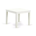 HomeStock Set Tavolo da Pranzo 3 Pezzi con Piano Quadrato in Legno Massello Finitura Bianco Lino