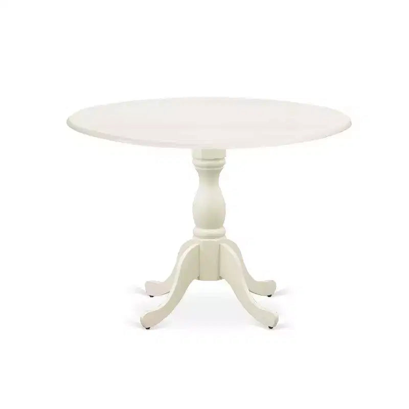 HomeStock Set da pranzo in 5 pezzi, tavolo con piano in legno massello con finitura lino bianco e 4 sedie con schienale a doghe a ribalta