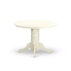 Tavolo da pranzo HomeStock a 5 pezzi con piano rotondo in legno massello finitura latticello e ciliegio con 4 sedie