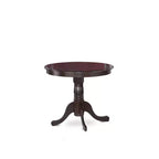 Tavolo da pranzo rotondo con top in legno massello finitura cappuccino e 4 sedie - 5 pezzi