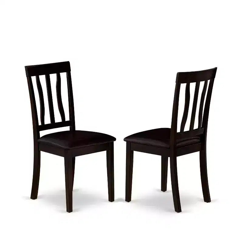 Tavolo da pranzo rotondo con top in legno massello finitura cappuccino e 4 sedie - 5 pezzi