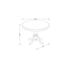 Tavolo da pranzo rotondo con top in legno massello finitura cappuccino e 4 sedie - 5 pezzi