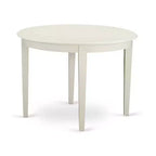 Set da pranzo rotondo a 5 pezzi in legno massello con piano bianco lino - 4 posti a sedere