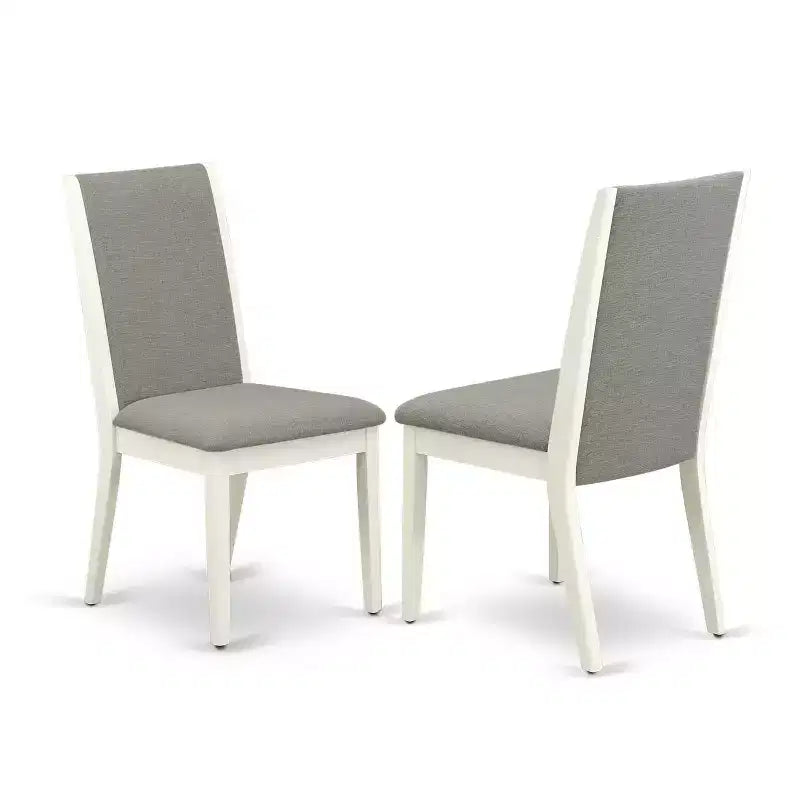 Set da pranzo rotondo a 5 pezzi in legno massello con piano bianco lino - 4 posti a sedere