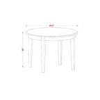 Set da pranzo rotondo a 5 pezzi in legno massello con piano bianco lino - 4 posti a sedere
