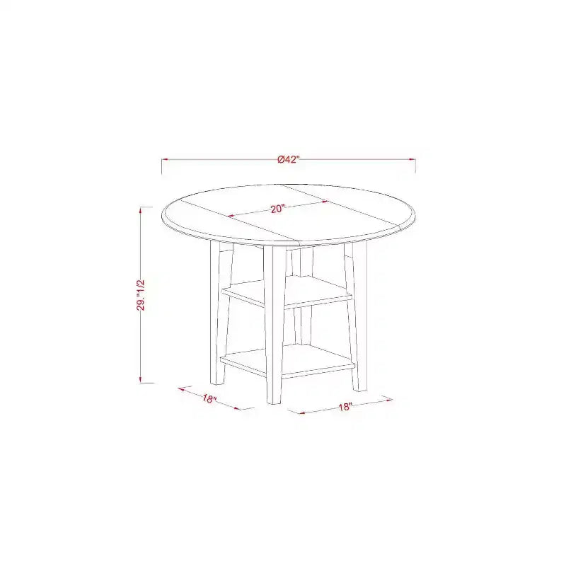 Set da pranzo HomeStock 3 pezzi con tavolo rotondo e top in legno massello, finitura lino bianco