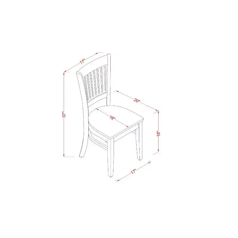 Set da pranzo 5 pezzi in legno massello con finitura in rovere naturale - 4 posti a sedere