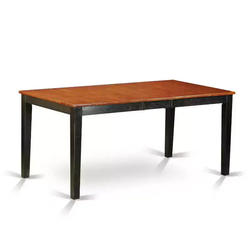HomeStock Set da Pranzo 5 Pezzi con Piano in Legno Massello Nero e Ciliegio - Posti a Sedere per 4 Persone