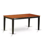 HomeStock Set da Pranzo 5 Pezzi con Piano in Legno Massello Nero e Ciliegio - Posti a Sedere per 4 Persone