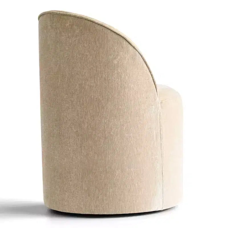 Set di 2 sedie da pranzo moderne imbottite in ciniglia con ruote, sedie a botte girevoli con schienale curvo per cucina o sala da pranzo - Panipeachy
