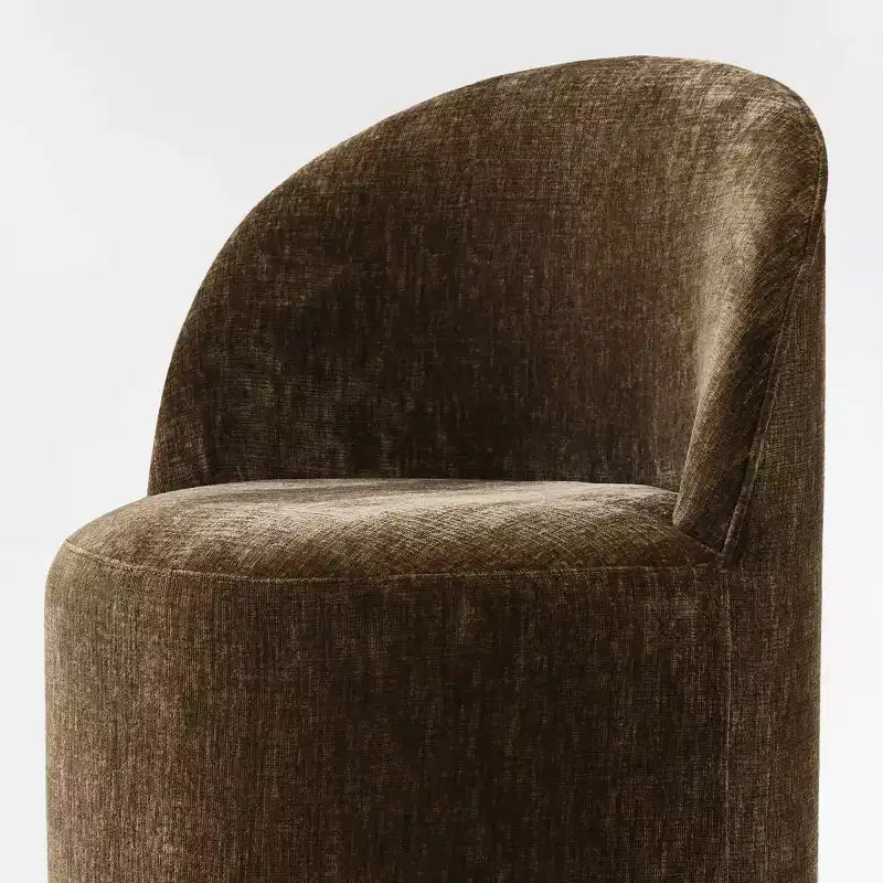 Set di 2 sedie da pranzo moderne imbottite in ciniglia con ruote, sedie a botte girevoli con schienale curvo per cucina o sala da pranzo - Panipeachy