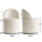 Set di 2 sedie da pranzo moderne imbottite in ciniglia con ruote, sedie a botte girevoli con schienale curvo per cucina o sala da pranzo - Panipeachy