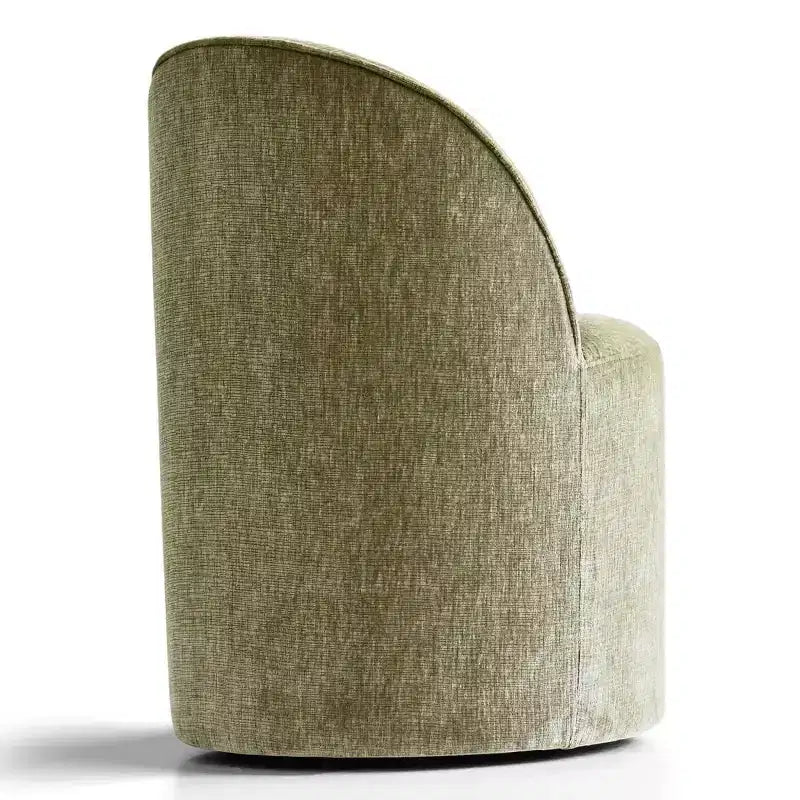 Set di 2 sedie da pranzo moderne imbottite in ciniglia con ruote, sedie a botte girevoli con schienale curvo per cucina o sala da pranzo - Panipeachy
