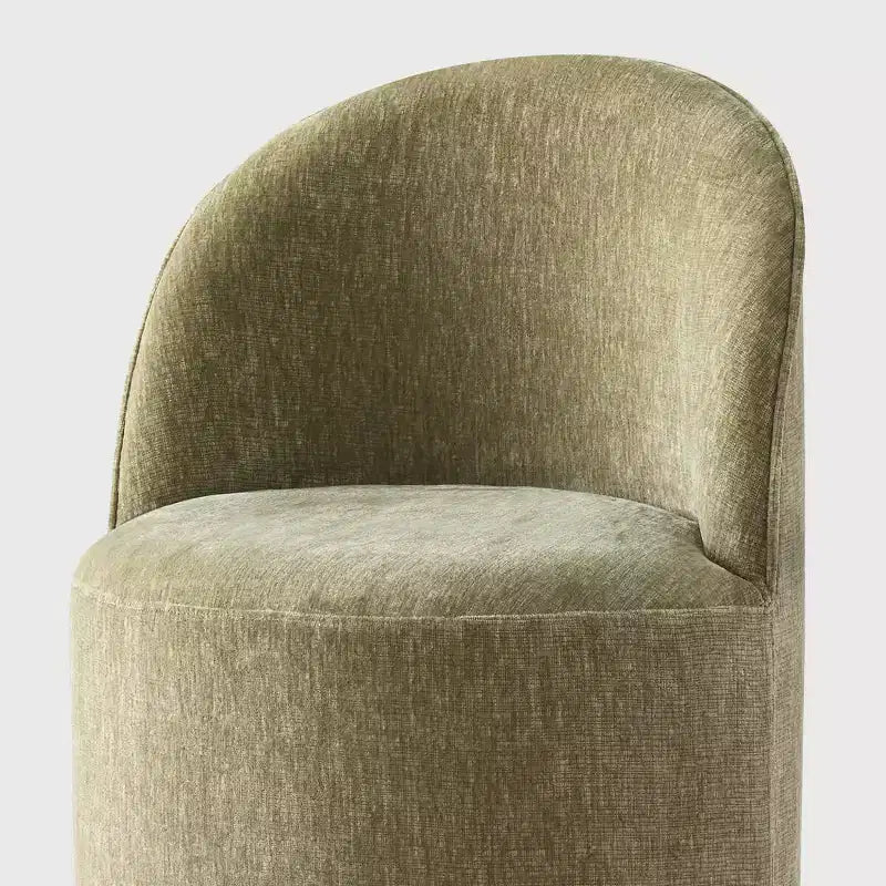 Set di 2 sedie da pranzo moderne imbottite in ciniglia con ruote, sedie a botte girevoli con schienale curvo per cucina o sala da pranzo - Panipeachy