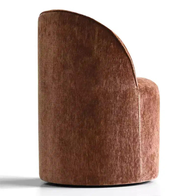 Set di 2 sedie da pranzo moderne imbottite in ciniglia con ruote, sedie a botte girevoli con schienale curvo per cucina o sala da pranzo - Panipeachy