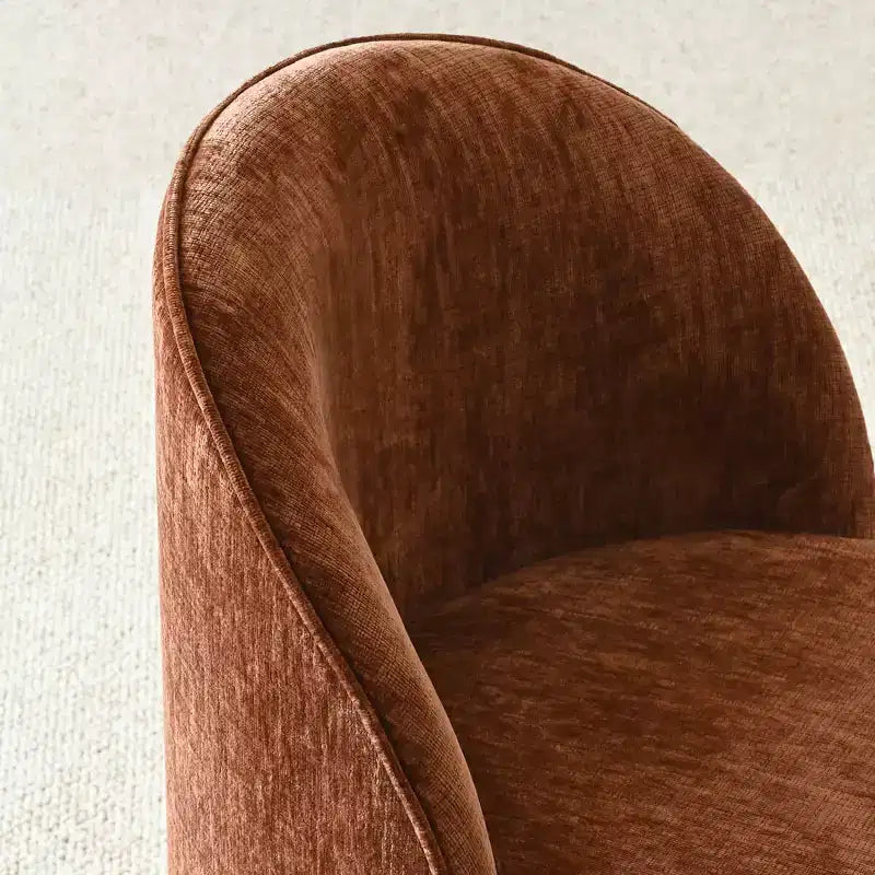 Set di 2 sedie da pranzo moderne imbottite in ciniglia con ruote, sedie a botte girevoli con schienale curvo per cucina o sala da pranzo - Panipeachy