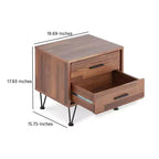 Comodino 2 cassetti in legno Royal Hampton di Deoss, marrone