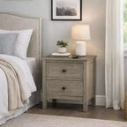 Comodino in legno a 2 cassetti Royal Hampton con pomelli rotondi, grigio