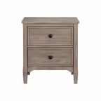 Comodino in legno a 2 cassetti Royal Hampton con pomelli rotondi, grigio