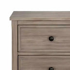 Comodino in legno a 2 cassetti Royal Hampton con pomelli rotondi, grigio