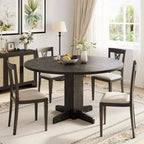 CuisinSmart Tavolo da pranzo rotondo per 4, Tavolo da pranzo rotondo da 119 cm, Tavolo da cucina rotondo stile rustico per sala da pranzo soggiorno (Solo tavolo)