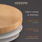 COZAYH Tavolini Tondi, 2 Pezzi, Mobili da Soggiorno in Legno, Radiale, Set da 2