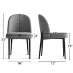 Set di 6 sedie da pranzo imbottite con tessuto misto lino e gambe in metallo, sedie laterali moderne senza braccioli per sala da pranzo - Panipeachy