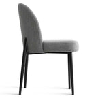 Set di 6 sedie da pranzo imbottite con tessuto misto lino e gambe in metallo, sedie laterali moderne senza braccioli per sala da pranzo - Panipeachy