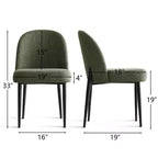 Set di 6 sedie da pranzo imbottite con tessuto misto lino e gambe in metallo, sedie laterali moderne senza braccioli per sala da pranzo - Panipeachy
