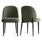 Set di 6 sedie da pranzo imbottite con tessuto misto lino e gambe in metallo, sedie laterali moderne senza braccioli per sala da pranzo - Panipeachy