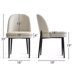 Set di 6 sedie da pranzo imbottite con tessuto misto lino e gambe in metallo, sedie laterali moderne senza braccioli per sala da pranzo - Panipeachy