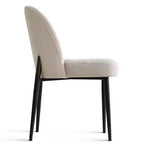 Set di 6 sedie da pranzo imbottite con tessuto misto lino e gambe in metallo, sedie laterali moderne senza braccioli per sala da pranzo - Panipeachy