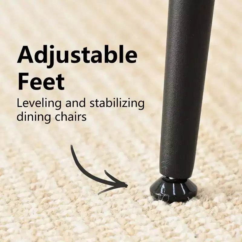 Set di 6 sedie da pranzo imbottite con tessuto misto lino e gambe in metallo, sedie laterali moderne senza braccioli per sala da pranzo - Panipeachy