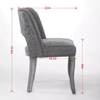 Set di 2 sedie da pranzo moderne imbottite con schienale curvo e gambe in legno, comode sedie da cucina in stile rustico - Panipeachy