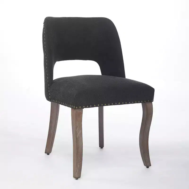 Set di 2 sedie da pranzo moderne imbottite con schienale curvo e gambe in legno, comode sedie da cucina in stile rustico - Panipeachy