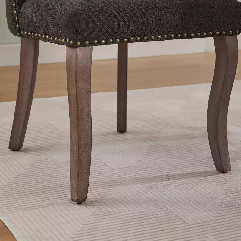 Set di 2 sedie da pranzo moderne imbottite con schienale curvo e gambe in legno, comode sedie da cucina in stile rustico - Panipeachy