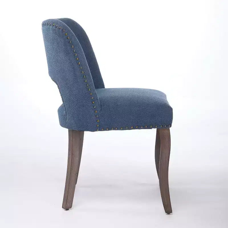 Set di 2 sedie da pranzo moderne imbottite con schienale curvo e gambe in legno, comode sedie da cucina in stile rustico - Panipeachy