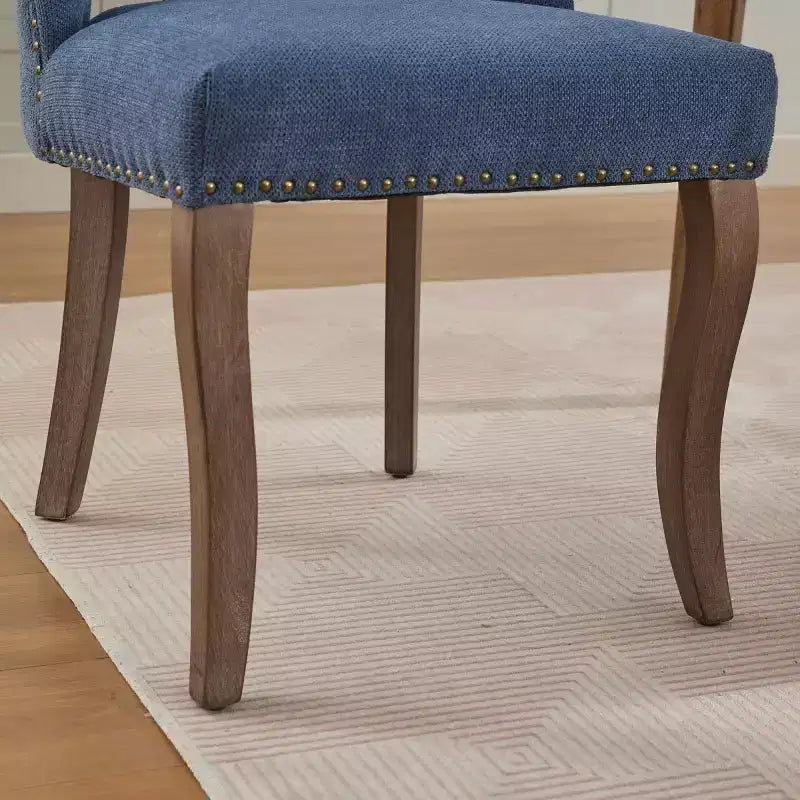 Set di 2 sedie da pranzo moderne imbottite con schienale curvo e gambe in legno, comode sedie da cucina in stile rustico - Panipeachy