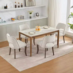 Set di 2 sedie da pranzo moderne imbottite con schienale curvo e gambe in legno, comode sedie da cucina in stile rustico - Panipeachy