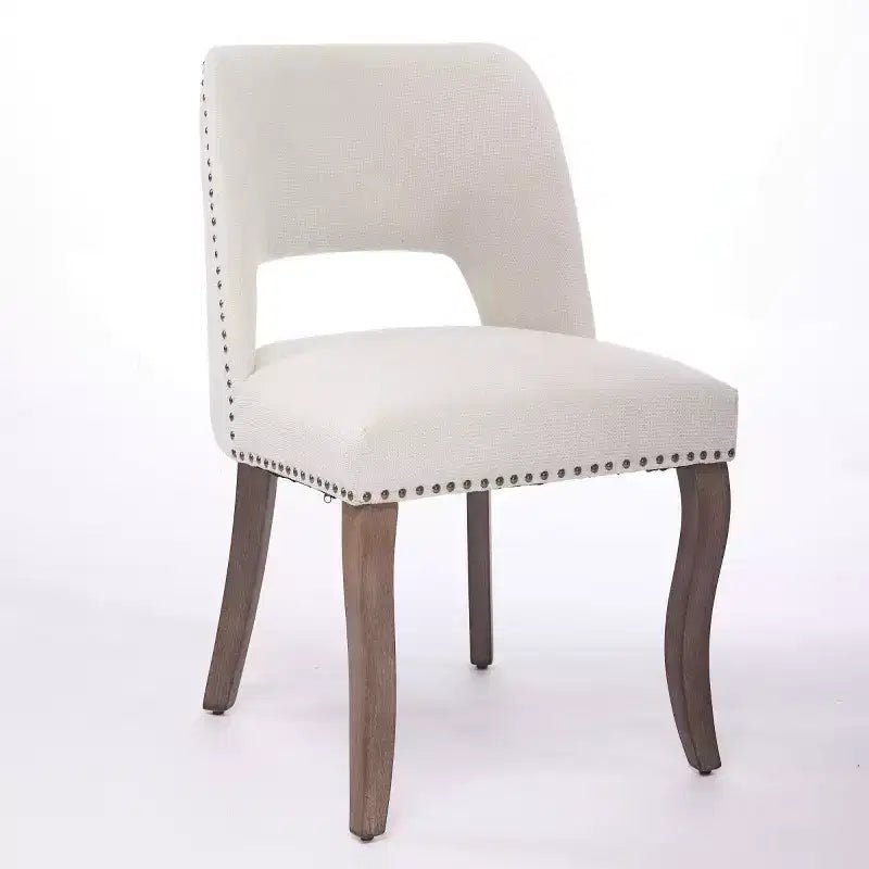 Set di 2 sedie da pranzo moderne imbottite con schienale curvo e gambe in legno, comode sedie da cucina in stile rustico - Panipeachy