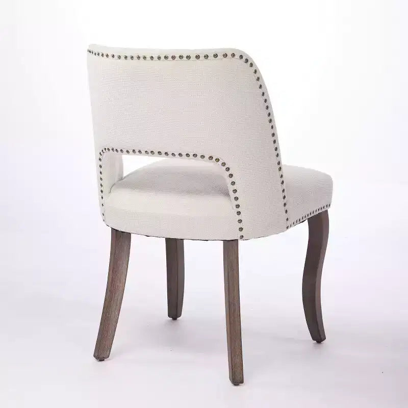 Set di 2 sedie da pranzo moderne imbottite con schienale curvo e gambe in legno, comode sedie da cucina in stile rustico - Panipeachy