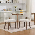 Set of 2 Modern Upholstered Dining Chairs with Curved Backrest and Wood Legs, Comfortable Farmhouse Kitchen Chairs-Panipeachy