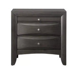 Comodino Royal Hampton con frontale cassetto smussato, grigio