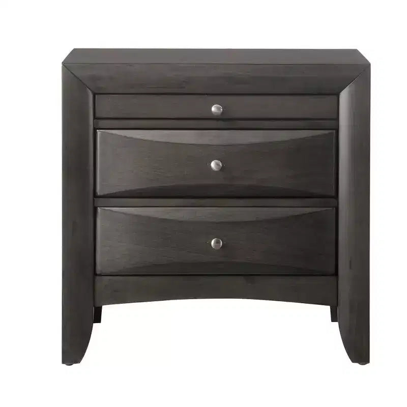 Comodino Royal Hampton con frontale cassetto smussato, grigio