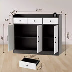 COZONY Credenza Moderna con Ripiani Regolabili, Mobile Buffet Contenitore con Cassetti per Soggiorno Sala da Pranzo Ingresso