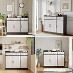 COZONY Credenza Moderna con Ripiani Regolabili, Mobile Buffet Contenitore con Cassetti per Soggiorno Sala da Pranzo Ingresso